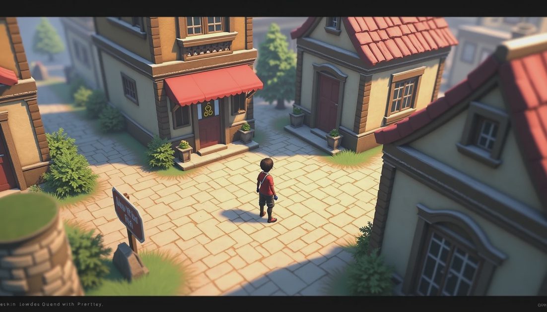 low-stakes RPG town scene used as tutorial recap after long break