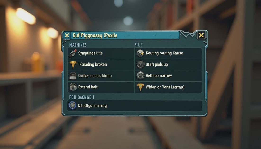 in-game symptoms cause and fix table for diagnosing a slow survival base