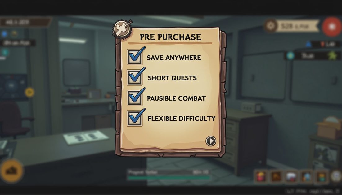in-game pre-purchase checklist for RPG builds for casual players