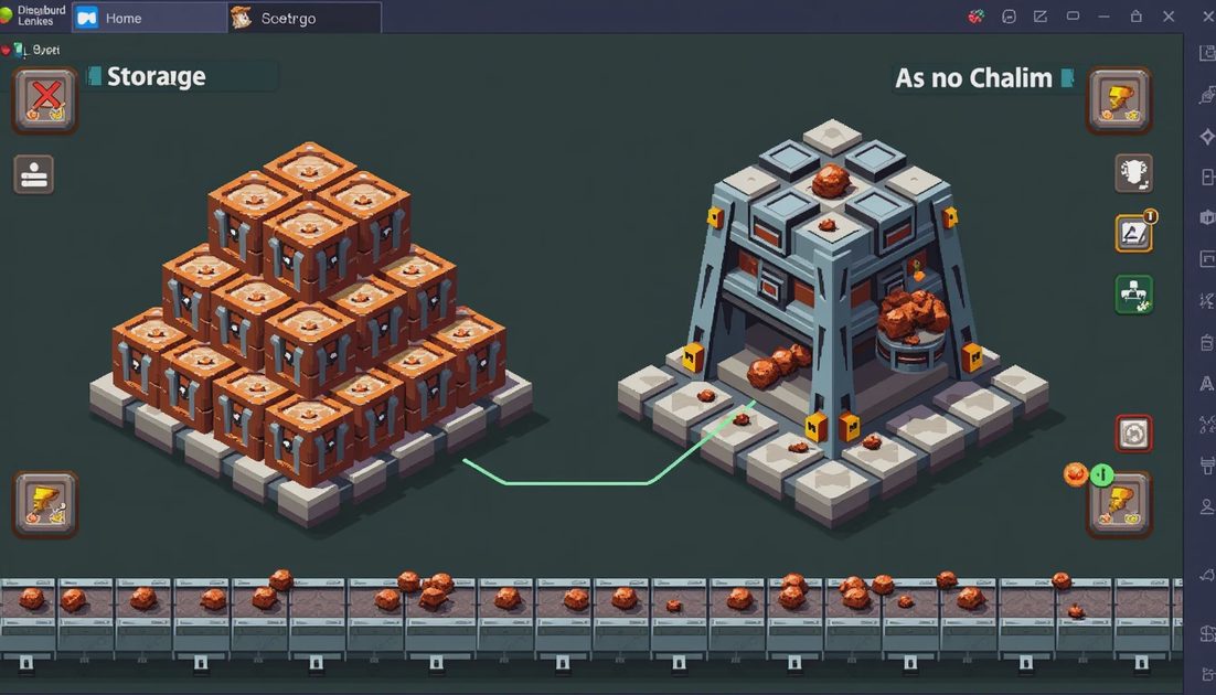survival game storage full but output empty in pure in-game interface