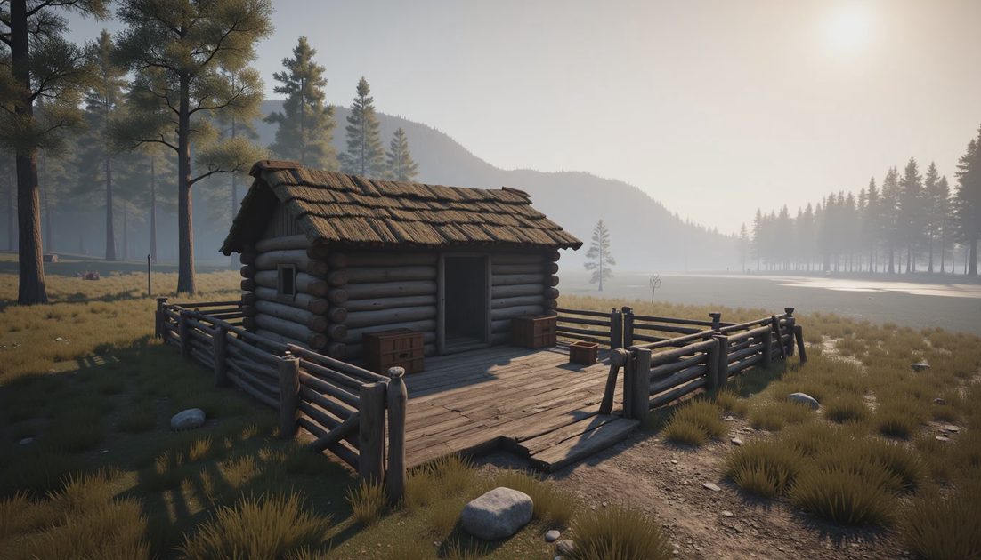 Finished early base following the survival crafting game progression guide