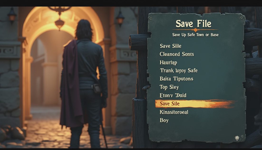 RPG save screen showing a clean stopping point for a short evening session
