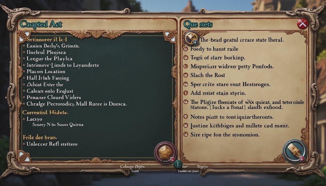 in-game journal showing act, quest and location for returning after a long break